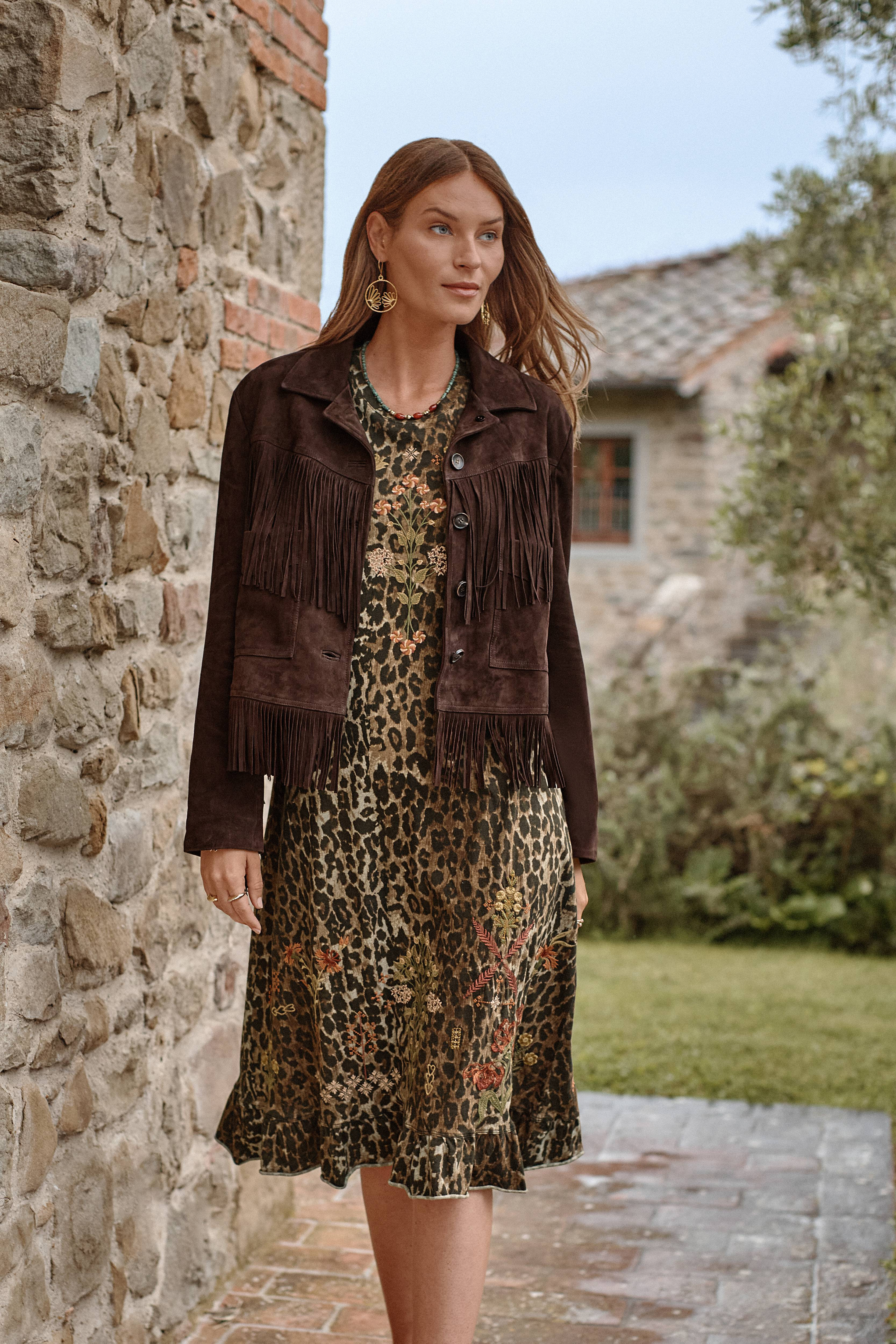 ITALIAN SUEDE FRINGE CROPPED JACKET
                                
                            ... | Johnny Was