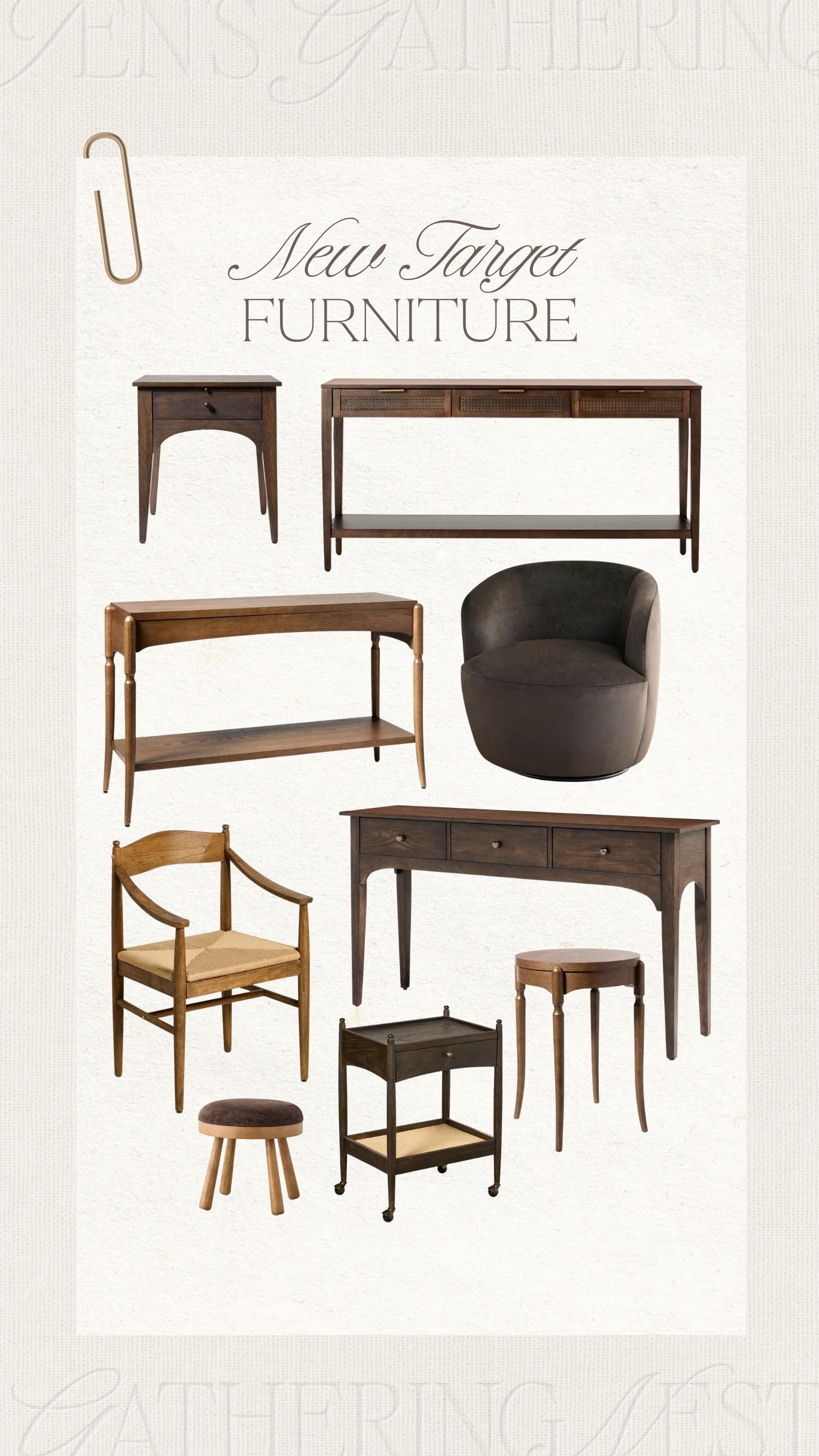 New Target furniture with a warm, timeless look. 🤎 Rich wood finishes, sculptural seating and vintage-inspired details make these pieces feel elevated while staying affordable.

#targetfurniture #targethome #newtargetfinds #affordablefurniture #woodfurniture #traditionalhome #vintageinspireddecor #warmneutralhome #designerlookforless #homefinds #studiomcgee #hearthandhand

#LTKSeasonal #LTKHome