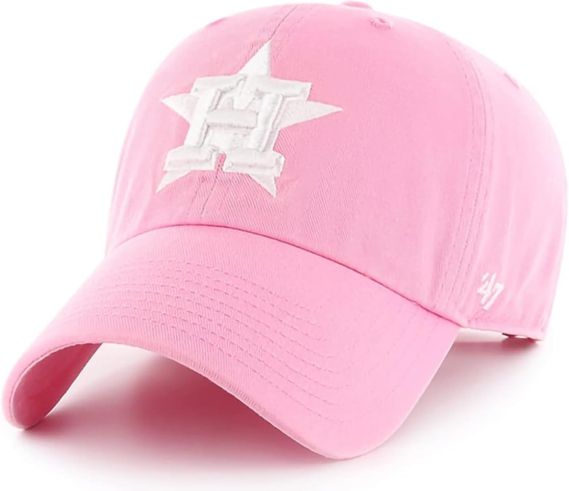 47 Brand MLB Rose Pink Primary Logo Clean Up Adjustable Baseball Cap Hat, Adult One Size Fits All | Amazon (US)