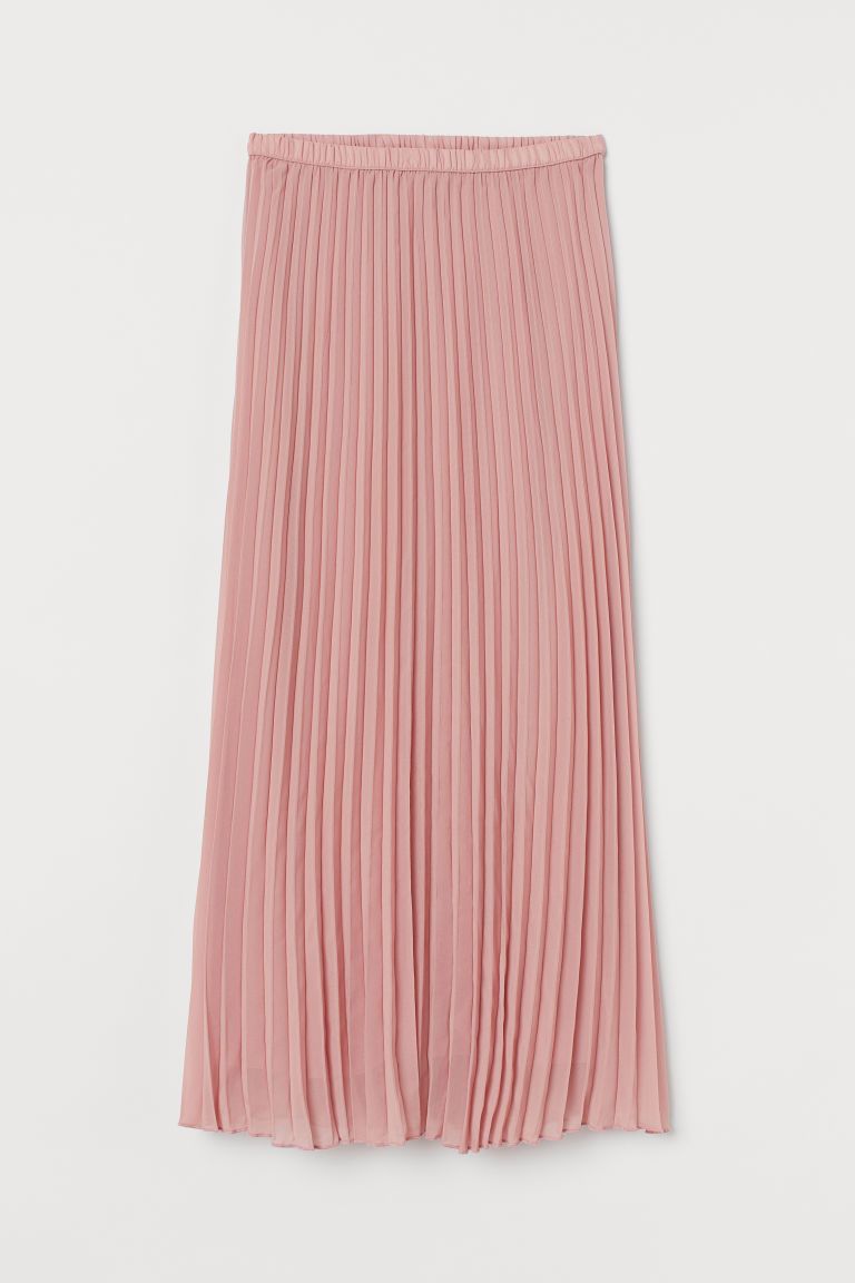 H & M - Pleated Maxi Skirt - Pink | H&M (US + CA)