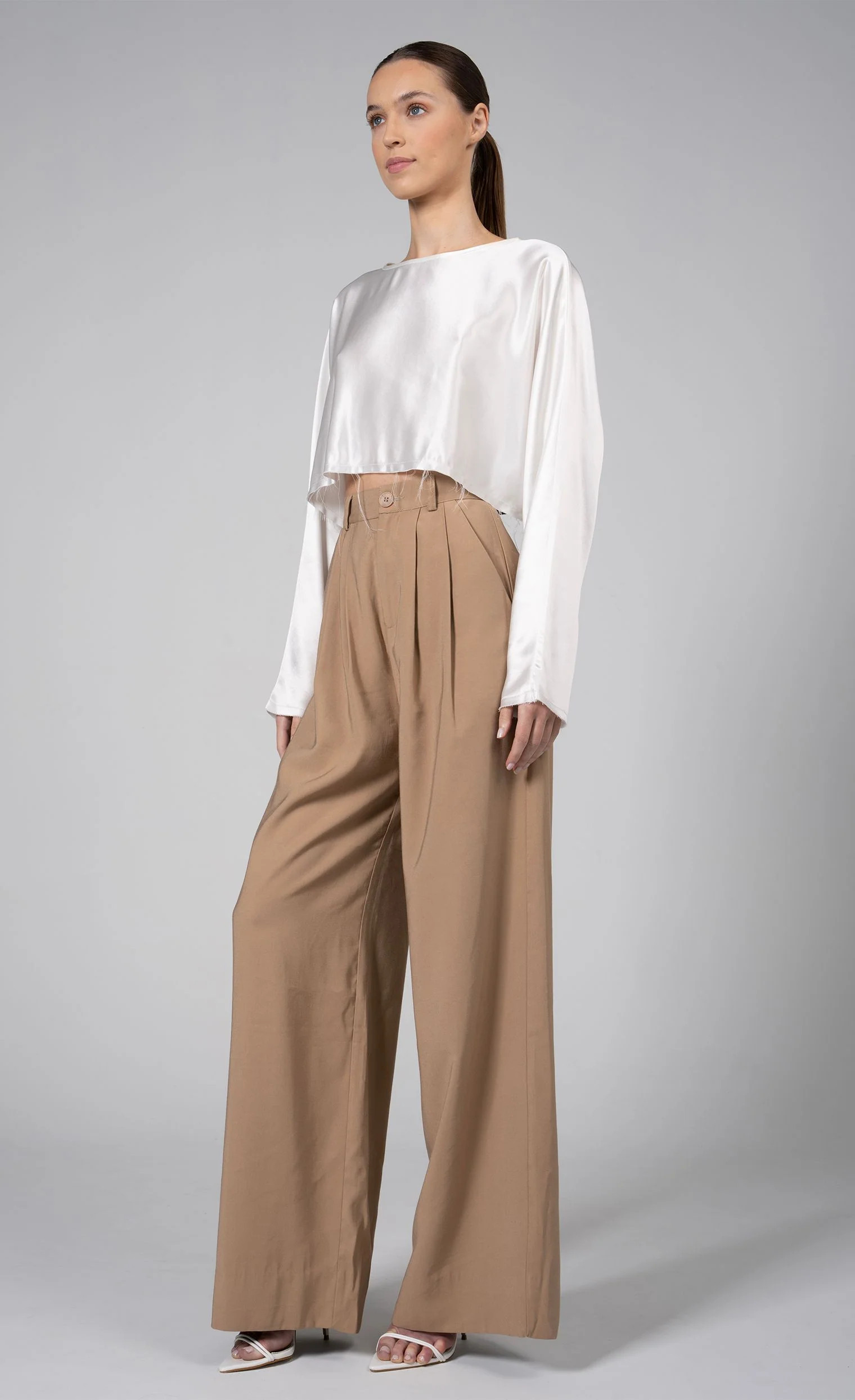 Fabi Wide Leg Pant - Camel | Nonchalant Label