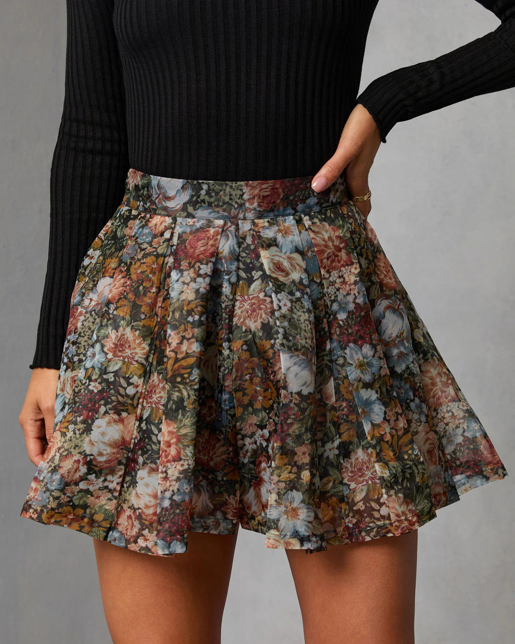 Meadow Moon Printed Organza Mini Skort | VICI