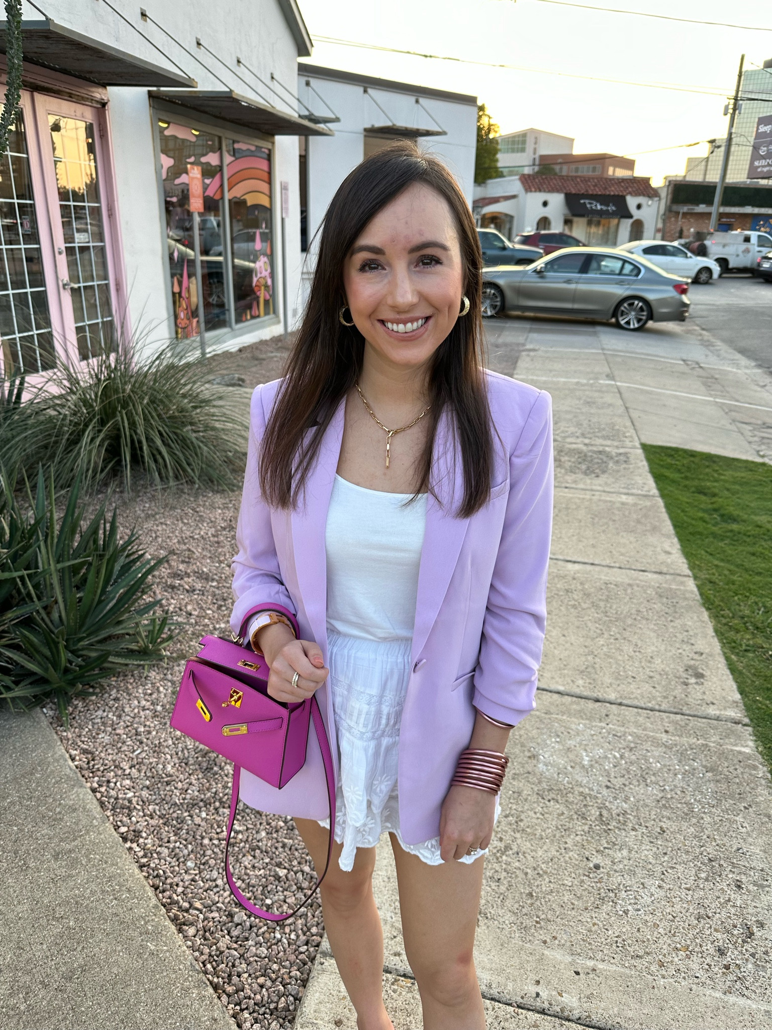 Date night outfit with cinq a lavender sept Khloe blazer (size 2) 



#LTKstyletip #LTKunder100 #LTKSeasonal