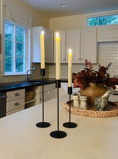 These candle sticks and battery operated candles are making the darker days of Fall much easier to deal with and so much prettier in our kitchen. 

#LTKSeasonal #LTKfindsunder50 #LTKhome