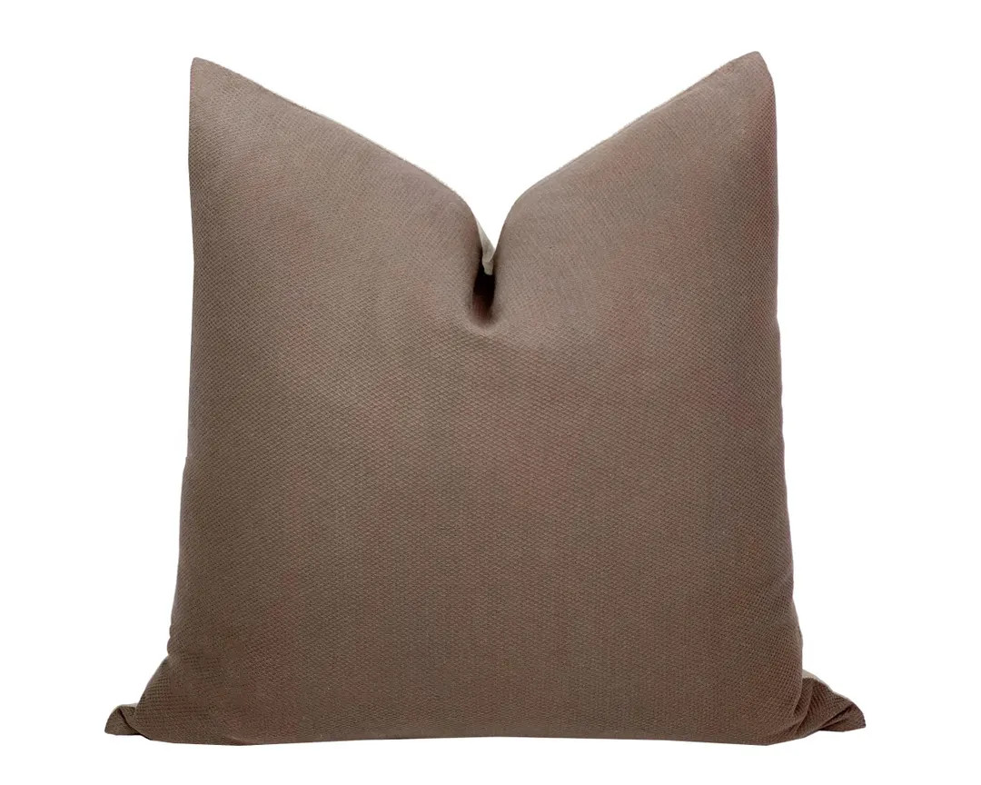 ASPEN | Earthy Dark Brown Pillow Cover, Hmong Pillow, Farmhouse Pillow, Neutral Brown Pillow, Cho... | Etsy (US)
