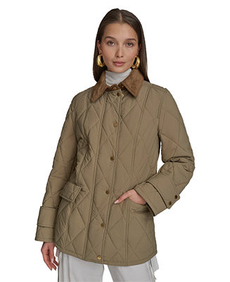 Donna Karan New York Women's Quilted Barn Jacket - Macy's | Macy's