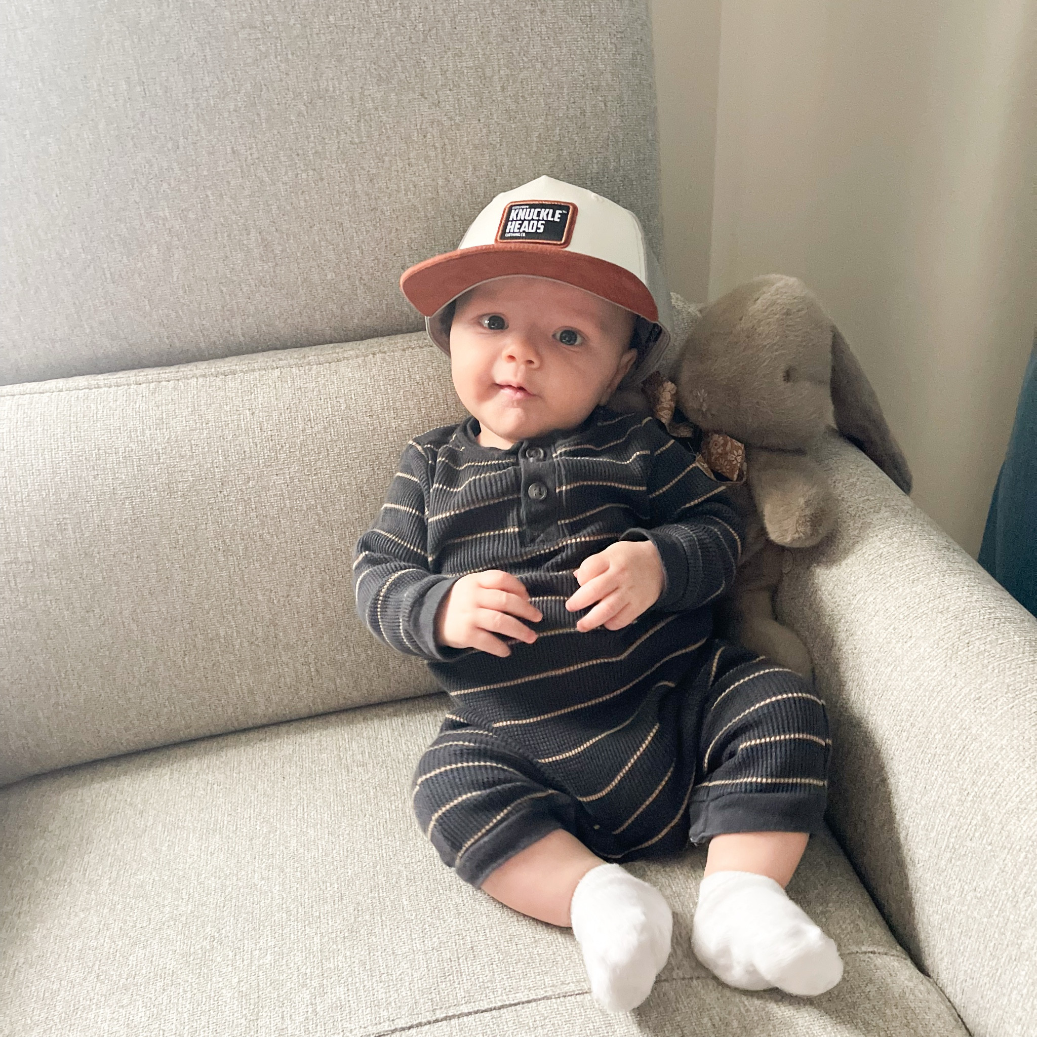 Cutest lil man! Love these hats for when he grows into them. 😊

#baby #babyhats #kidshats 

#LTKBaby #LTKBump #LTKKids