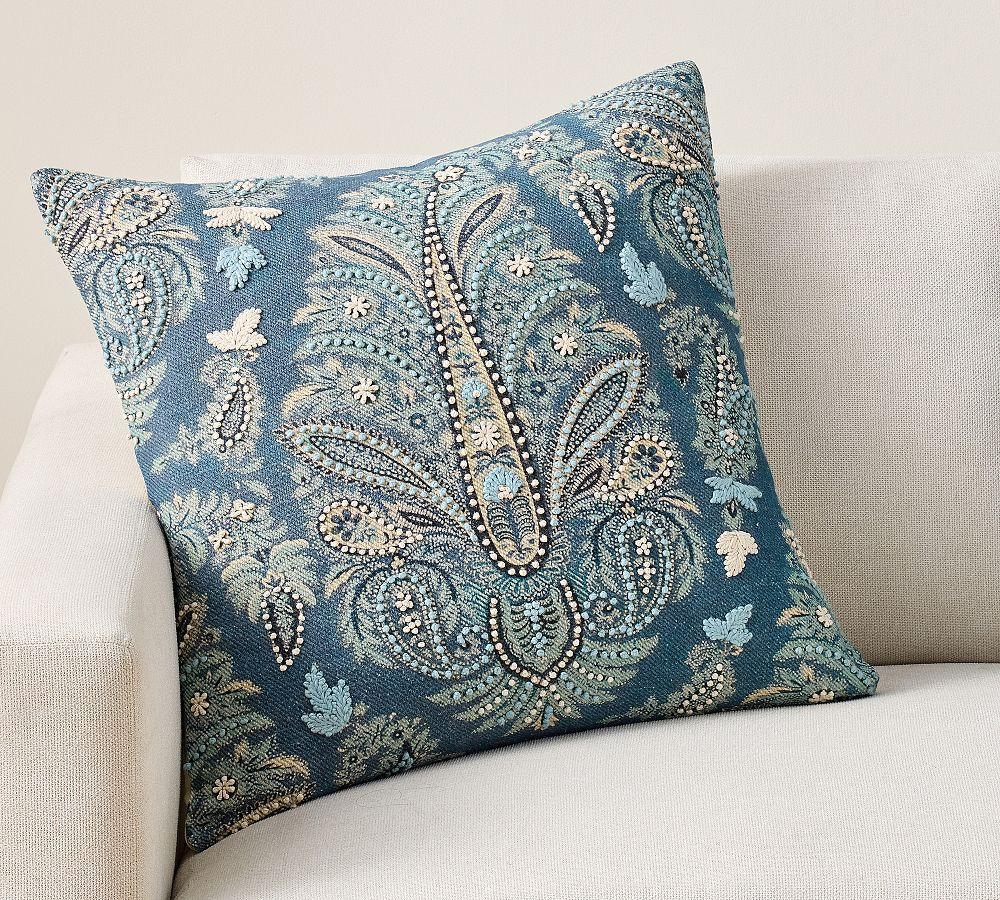 Harper Embroidered Pillow | Pottery Barn (US)