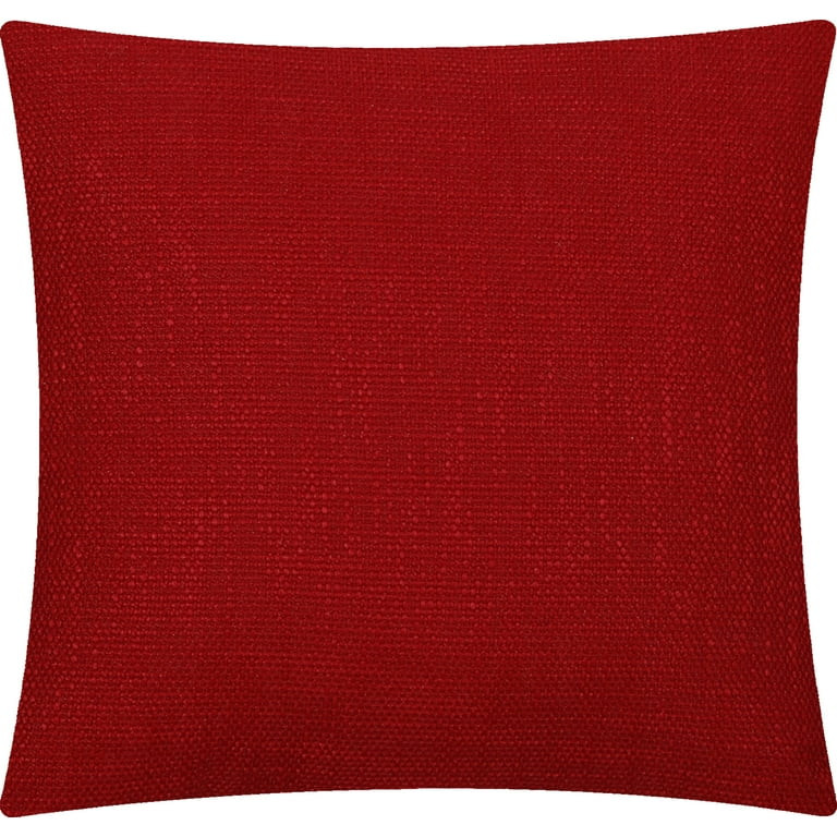 Mainstays Solid Texture Polyester Square Decorative Throw Pillow, 18" x 18", Red | Walmart (US)