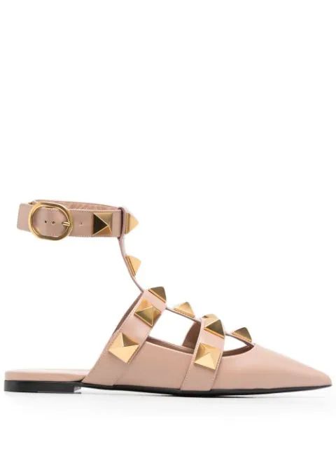 Valentino Garavani Roman Stud Ballerina Shoes - Farfetch | Farfetch (US)