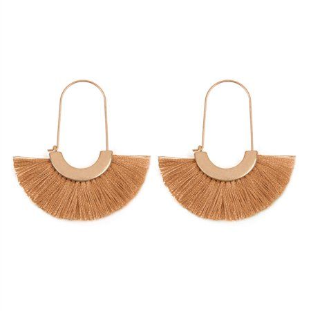 Riah Fashion Arc Base With Tassel Hoop Earrings | Walmart (US)