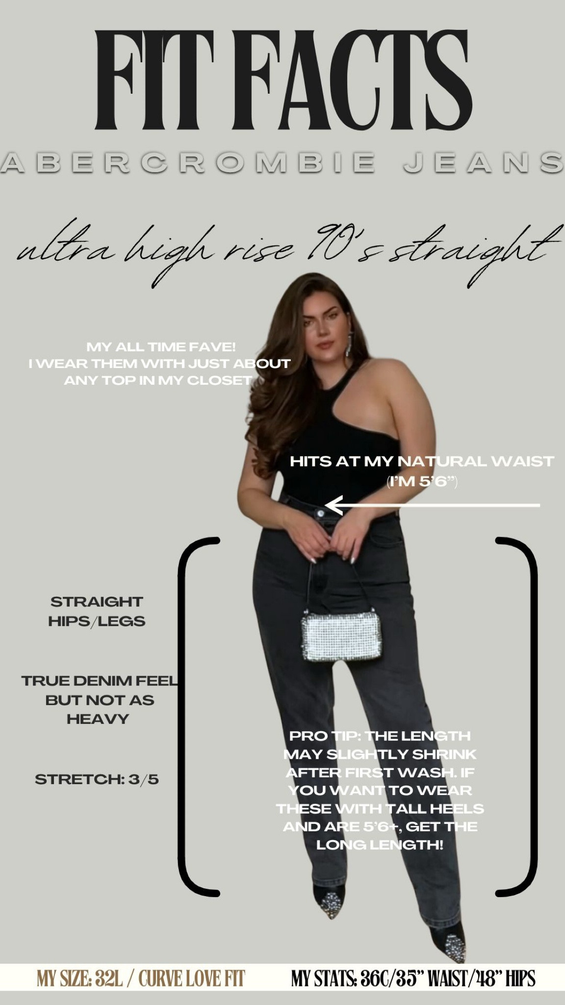Fits and tips for the Abercrombie Ultra High Rise 90’s Straight Jeans 🤍

#LTKMostLoved #LTKMidsize #LTKSaleAlert