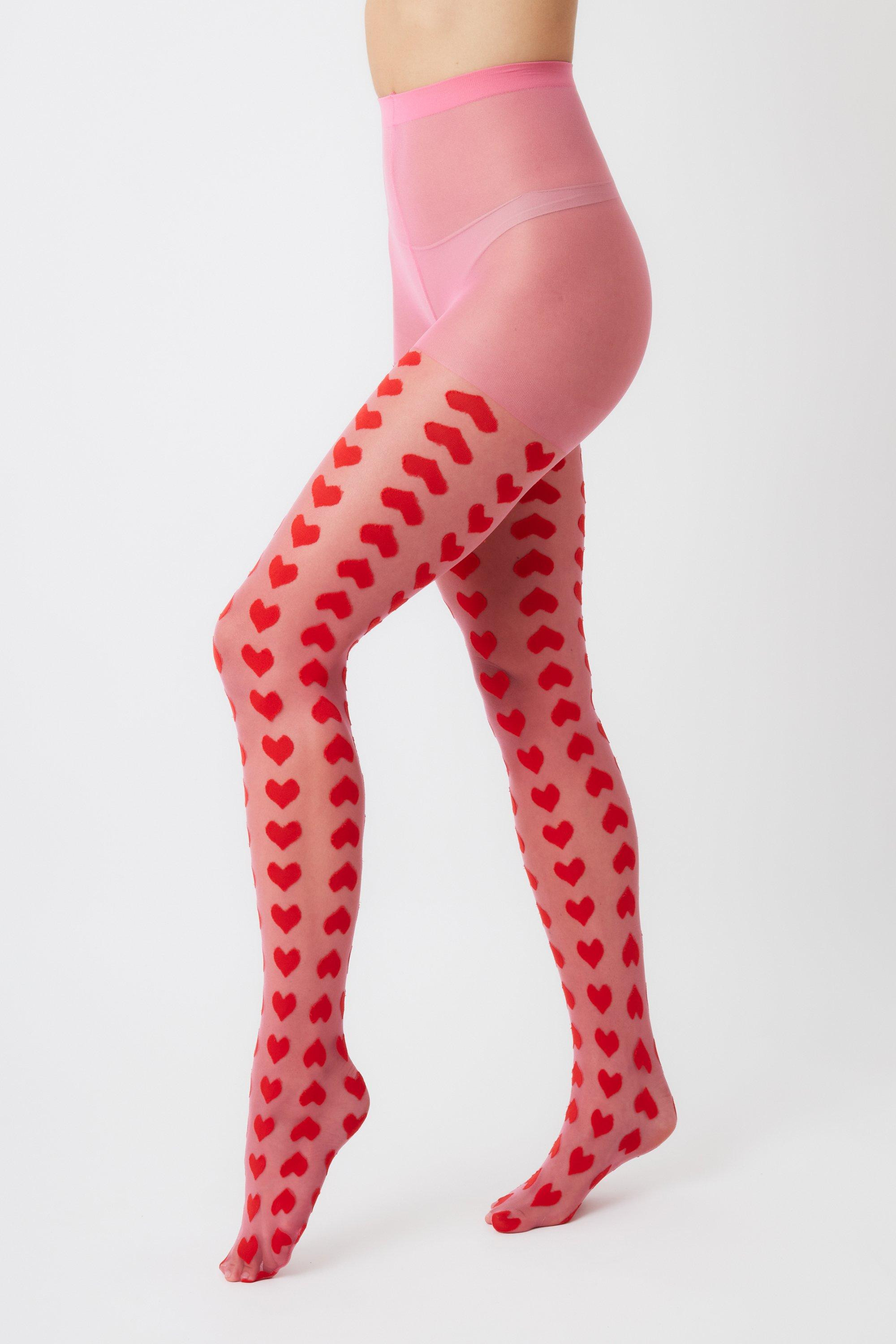 Hosiery | Heart Monogram Tights | My Accessories London | Debenhams UK