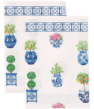 Southern Living Chinoiserie Floral Towels, Set of 2 | Dillard's | Dillard's