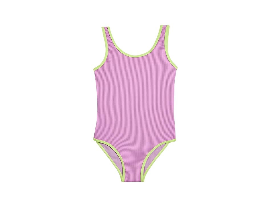 Snapper Rock Kids Vacay Pop Recycled Swimsuit (Big Kid) Girl's Swimsuits One Piece Lilac: 16 (15-16 Years), Elastane/Polyester | Zappos.com