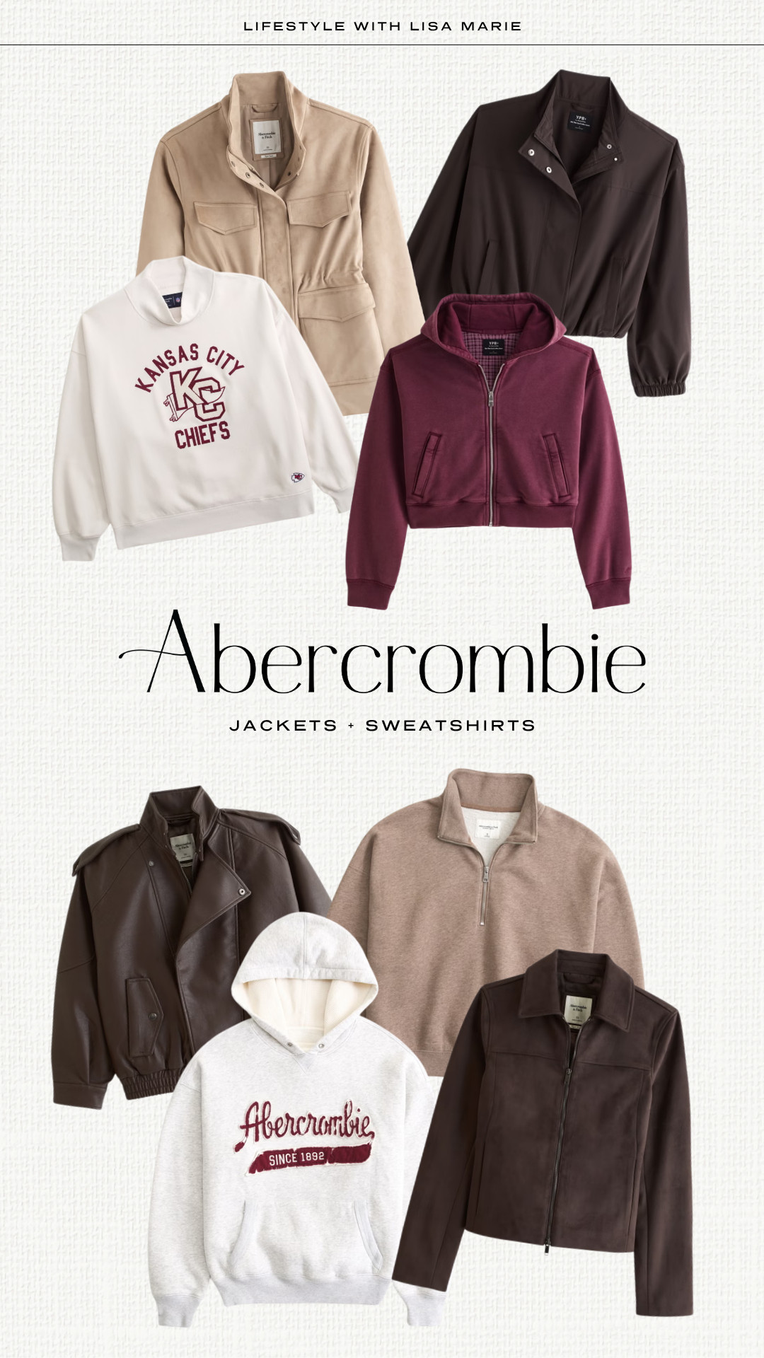 Abercrombie jackets and sweatshirts. Moto jackets. Suede and faux suede jackets. Gameday sweatshirts. Pullovers and zip ups. Half zip sweatshirts. Cropped jackets and hoodies. Neutral jackets.

#LTKSeasonal #LTKSaleAlert #LTKPetite