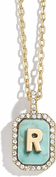 Initial Necklace - Gold-Plated Personalized Letter Pendant Necklace, Dog Tag Style Design | Amazon (US)