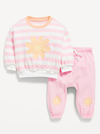 Unisex Graphic Crew-Neck Sweatshirt & Jogger Pants Set for Baby | Old Navy (US)