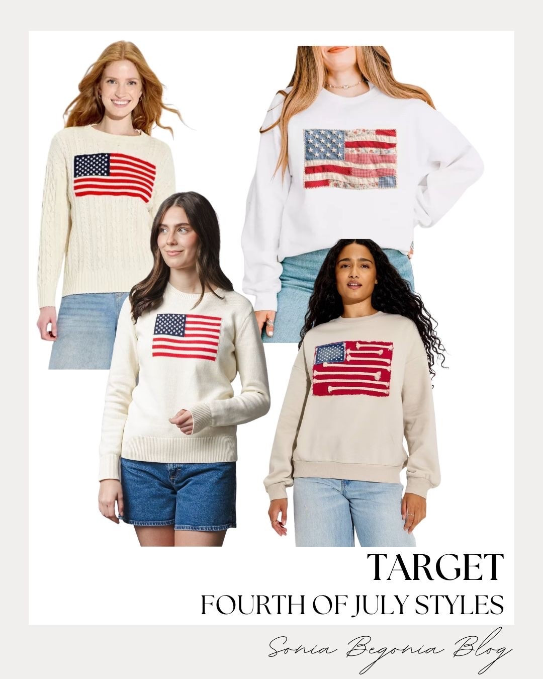 🇺🇸 Get ready for the holiday weekend in style! I found the cutest American flag sweaters and cozy sweatshirts at Target that are perfect for your Fourth of July celebrations. They offer the ultimate blend of festive, classic, and comfortable.
Whether you are watching fireworks by the beach or enjoying a backyard family barbecue, these casual pullovers pair perfectly with denim shorts or your favorite jeans. 🎆❤️🤍💙

#TargetStyle #4thOfJulyOutfits #FourthOfJuly #TargetFinds #PatriotStyle #SummerSweater #FestiveFashion

#LTKSeasonal #LTKootd
