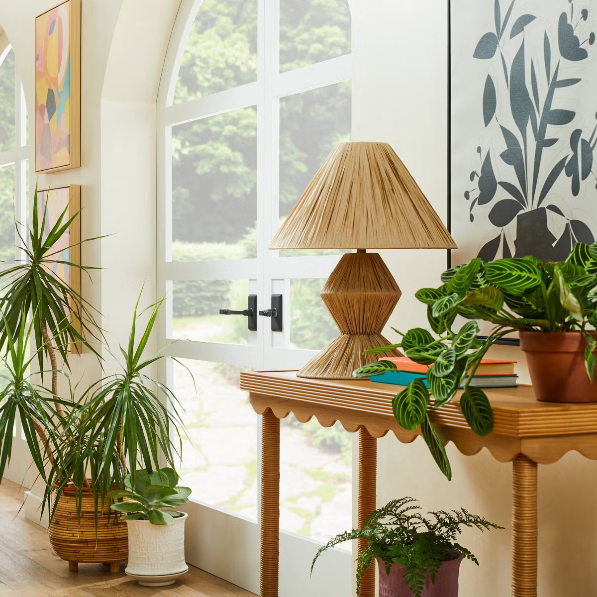 Faux Raffia Table Lamp with Empire Shade & LED Bulb: Opalhouse™ designed with Jungalow™, UL L... | Target