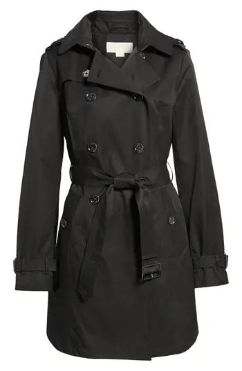 Women's Michael Michael Kors Trench Coat, Size Large - Black | Nordstrom