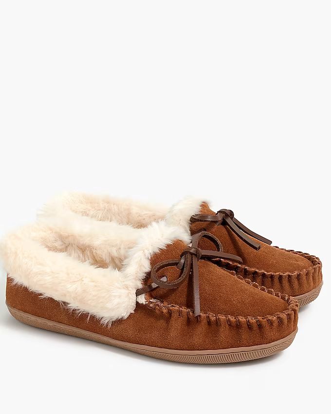 Suede sherpa slippers | J.Crew Factory