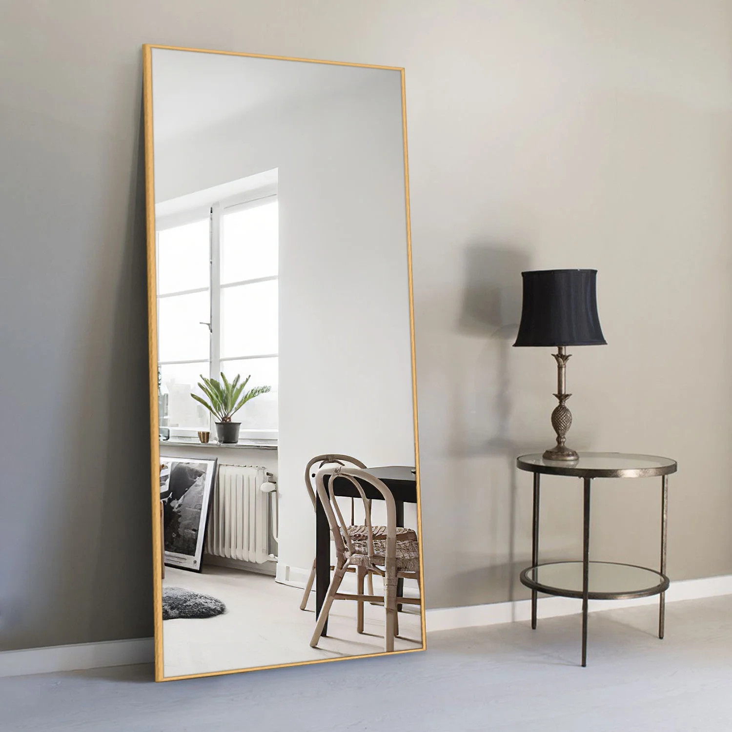 NeuType 32" x 1.6" Gold Classic Floor Mirror | Walmart (US)