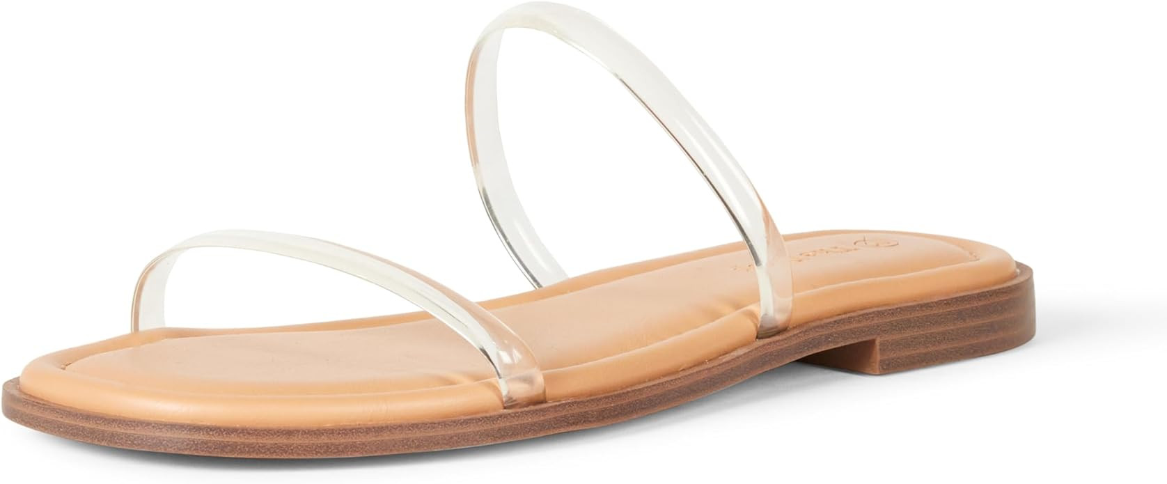 The Drop Women's Paris Square Toe Two Strap Flat Sandal | Amazon (US)