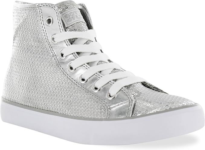 Women's Disco II Sequin Glitter Fashion High Top Dance Sneakers | Amazon (US)