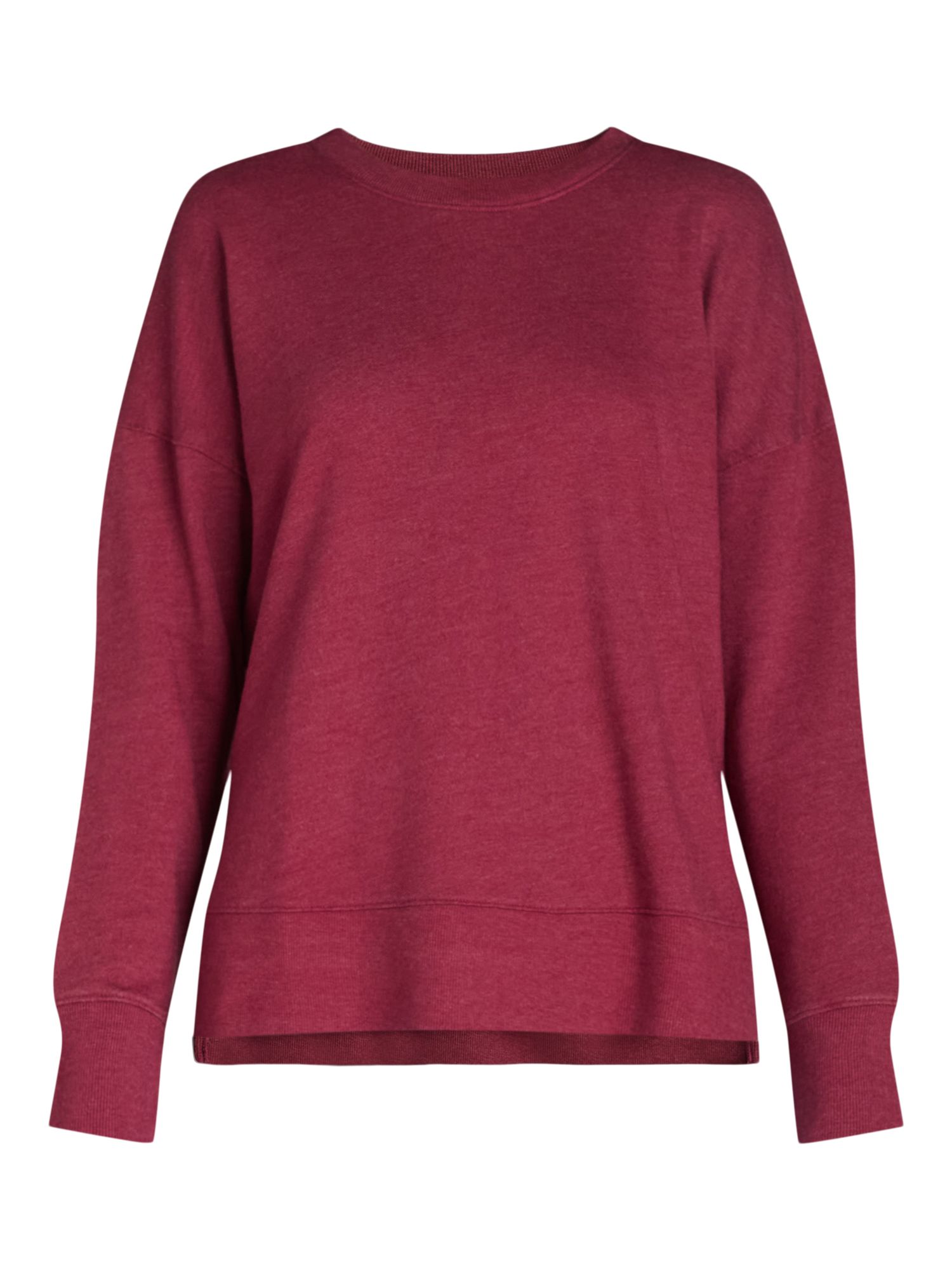 Time and Tru Women’s and Women's Plus Crewneck Sweatshirt with High-Low Hem, Sizes XS-4X - Walm... | Walmart (US)