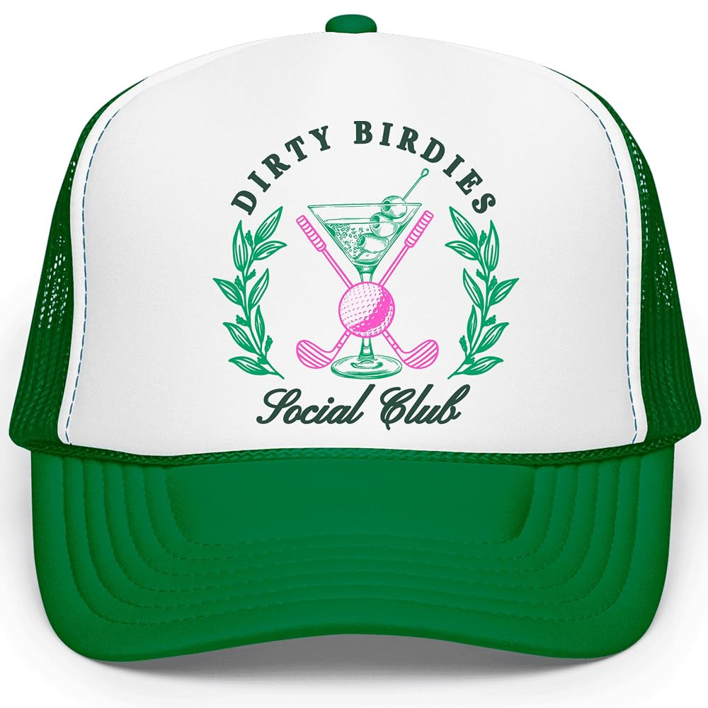 Dirty Birdies Social Club Funny Golf Women's Classic 5 Panel Mesh Snap Back Trucker Hat | Amazon (US)