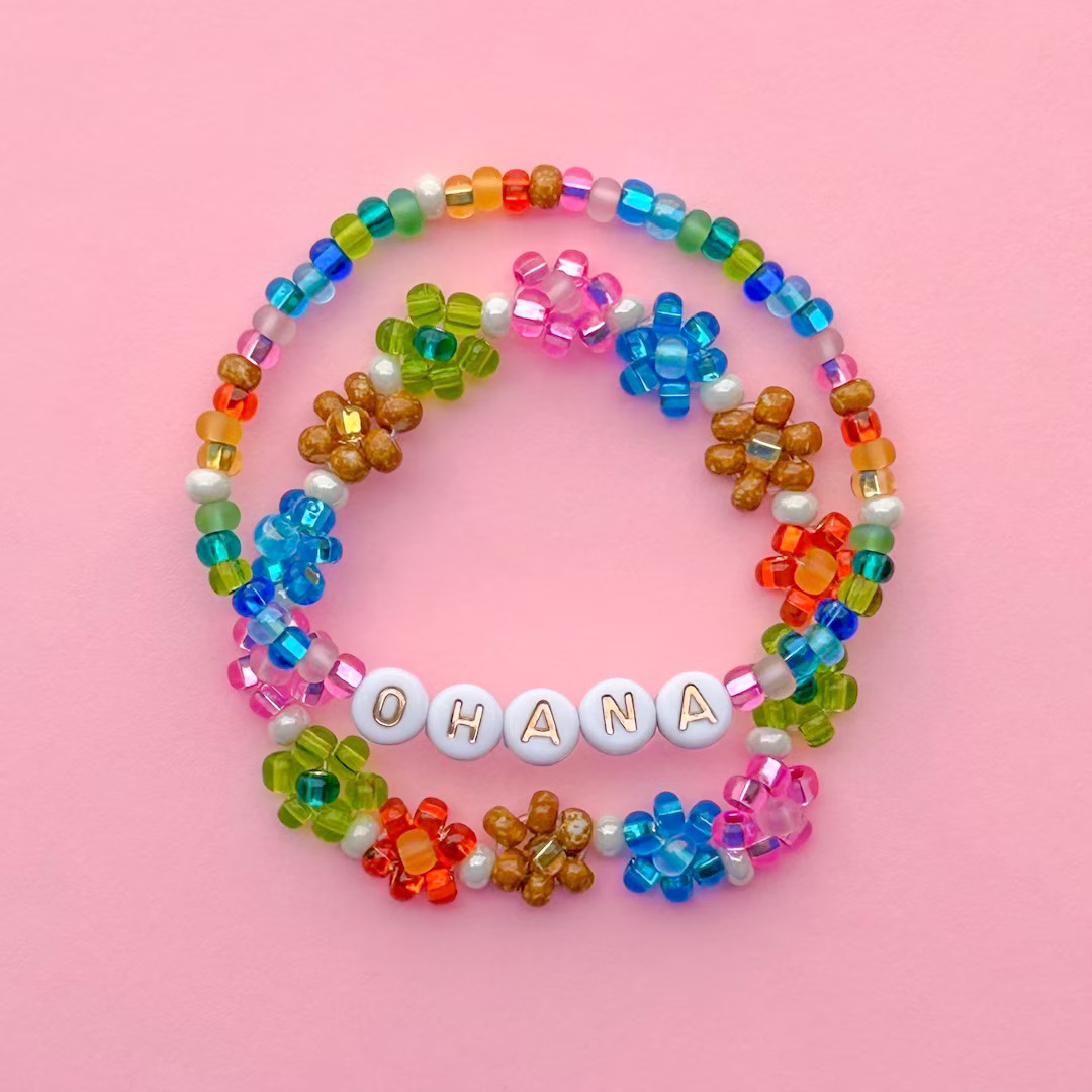 Ohana Bracelet, Polynesian Daisies Bracelet, Lilo and Stitch Bracelets - Etsy | Etsy (US)