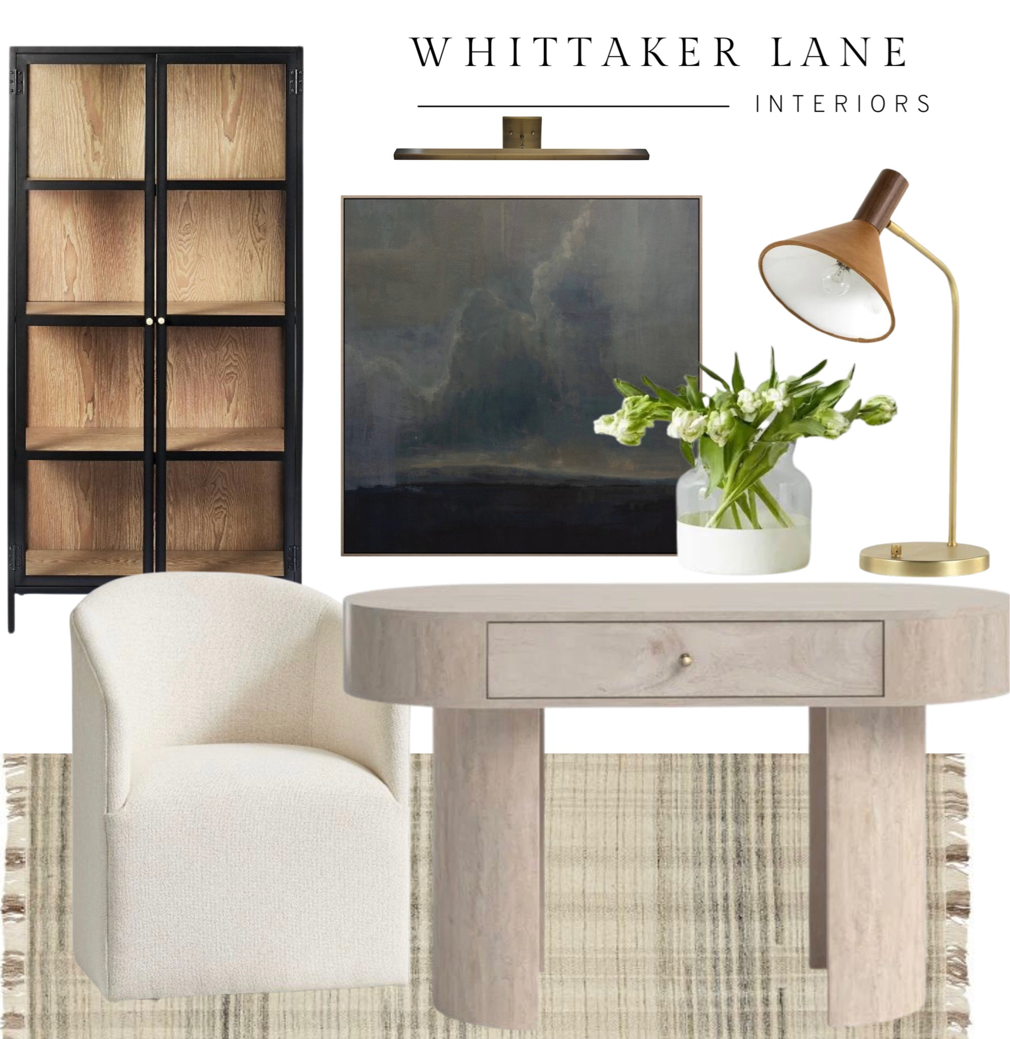 🚨 Dupe alert!! McGee and Co desk dupe! Affordable home office. 

studio McGee, McGee and co, amber interiors, amber lewis, transitional design, transitional office, office inspo, office moodboard, desk dupe, art, office rug 

#LTKsalealert #LTKhome #LTKFind