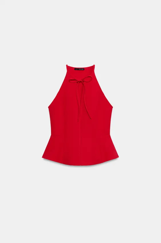 HALTERNECK PEPLUM TOP | Zara UK
