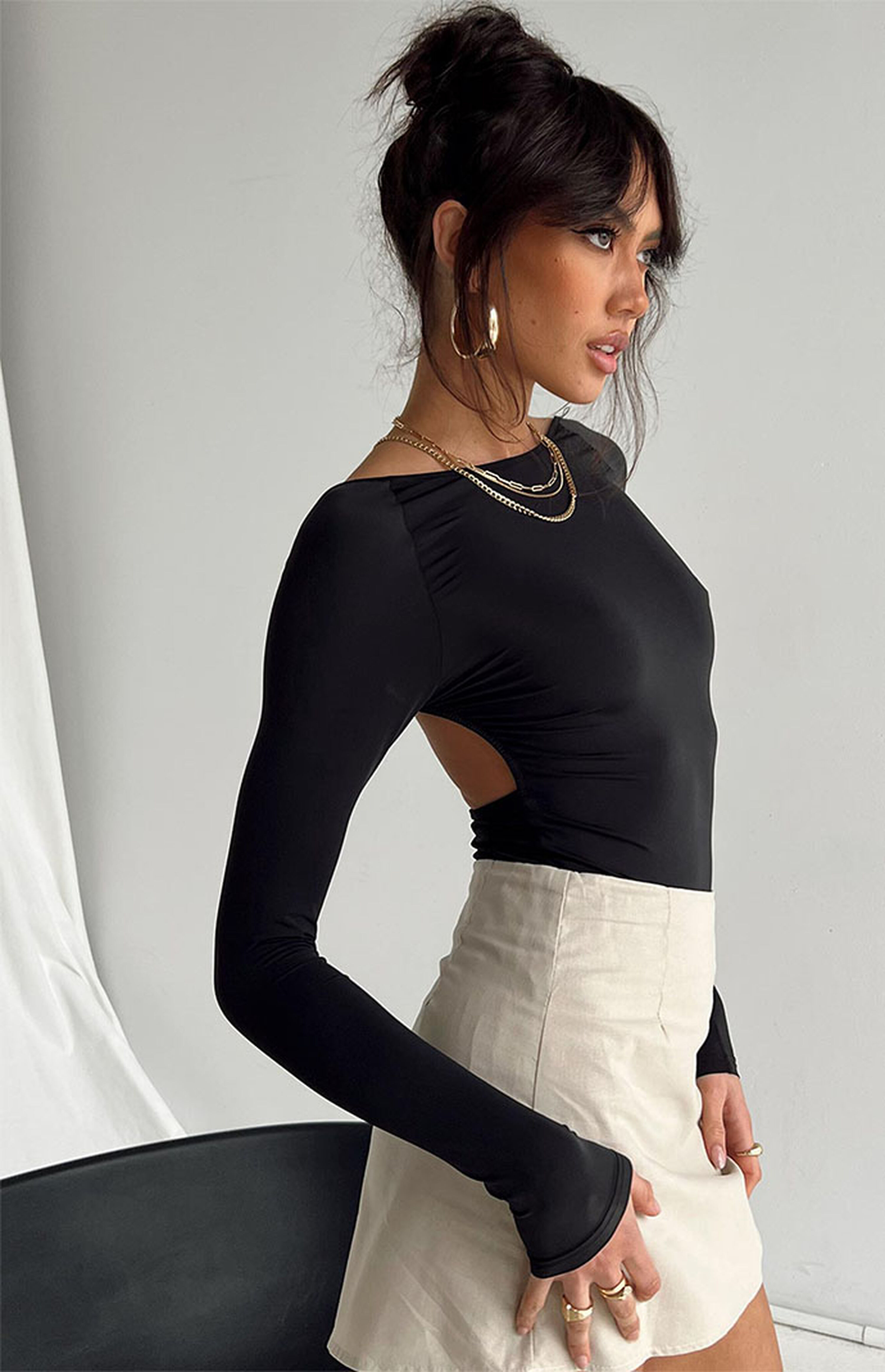 Eco Black Gatewood Long Sleeve Bodysuit | PacSun