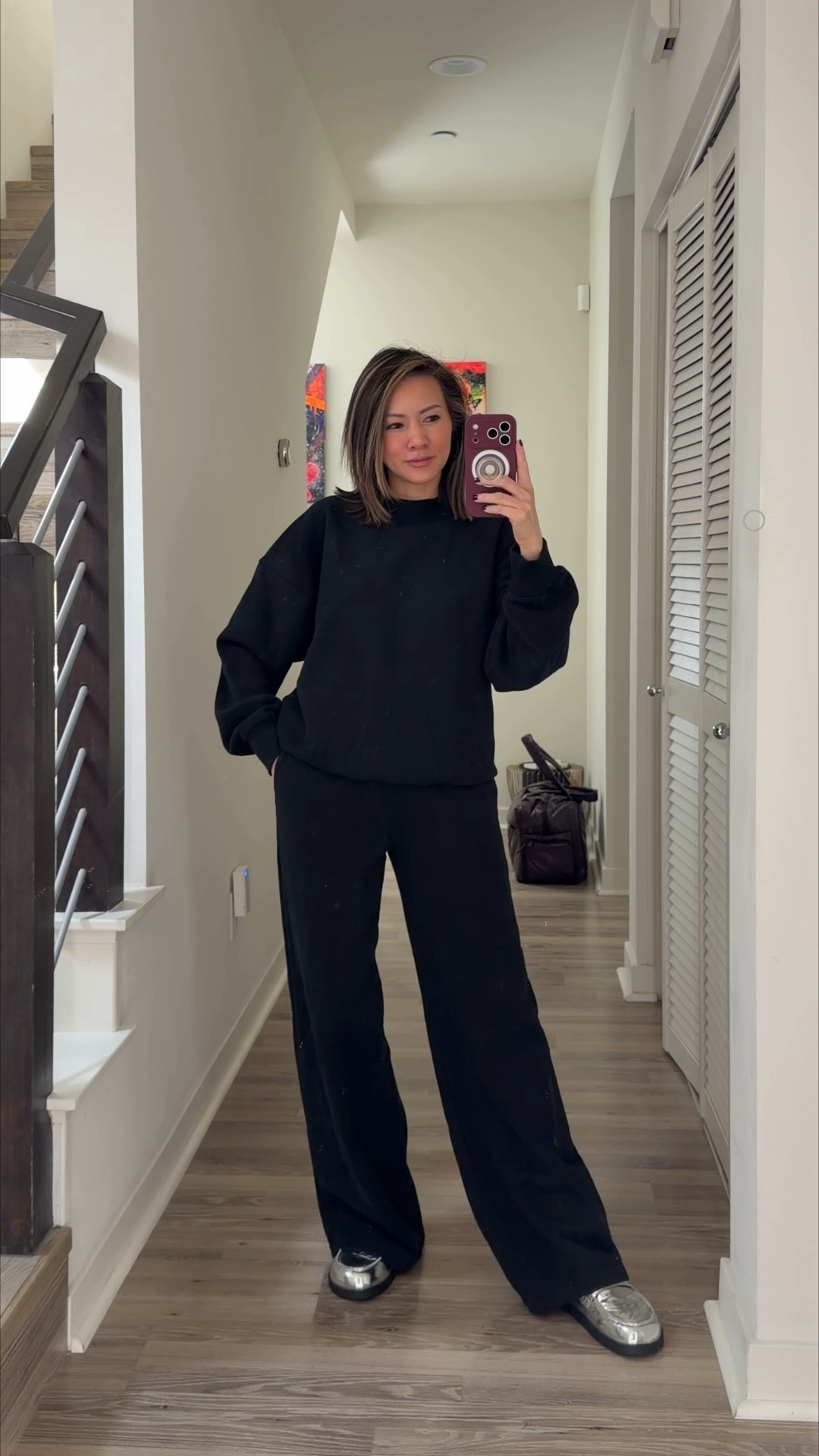 This matching set is cozy and soft from Abercrombie. Comes in a ton of colors. Mix with the wide leg pants or cinched joggers and a mock neck crew sweatshirt, zip up hoodie or regular hoodie. Perfect for loungewear, running errands and traveling. 

Cozy outfit, loungewear, matching set, travel outfit, The Stylizt 



#LTKstorytime #LTKTravel #LTKootd