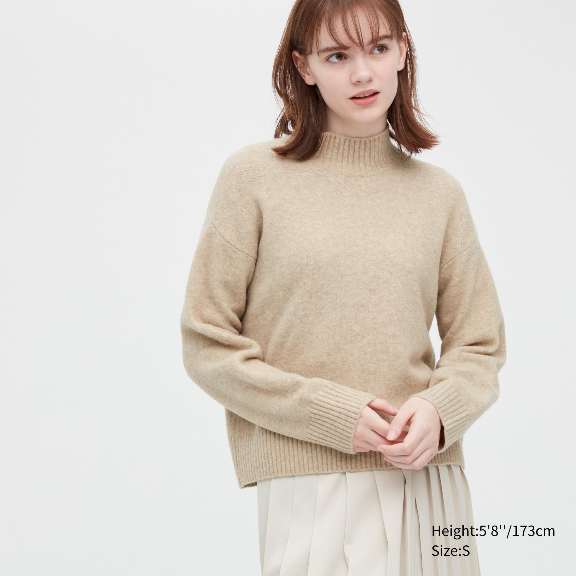 Souffle Yarn Mock Neck Long-Sleeve Sweater | UNIQLO US | UNIQLO (US)
