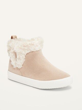 Unisex Faux-Suede Faux-Fur Cuff Ankle Boots for Toddler | Old Navy (US)