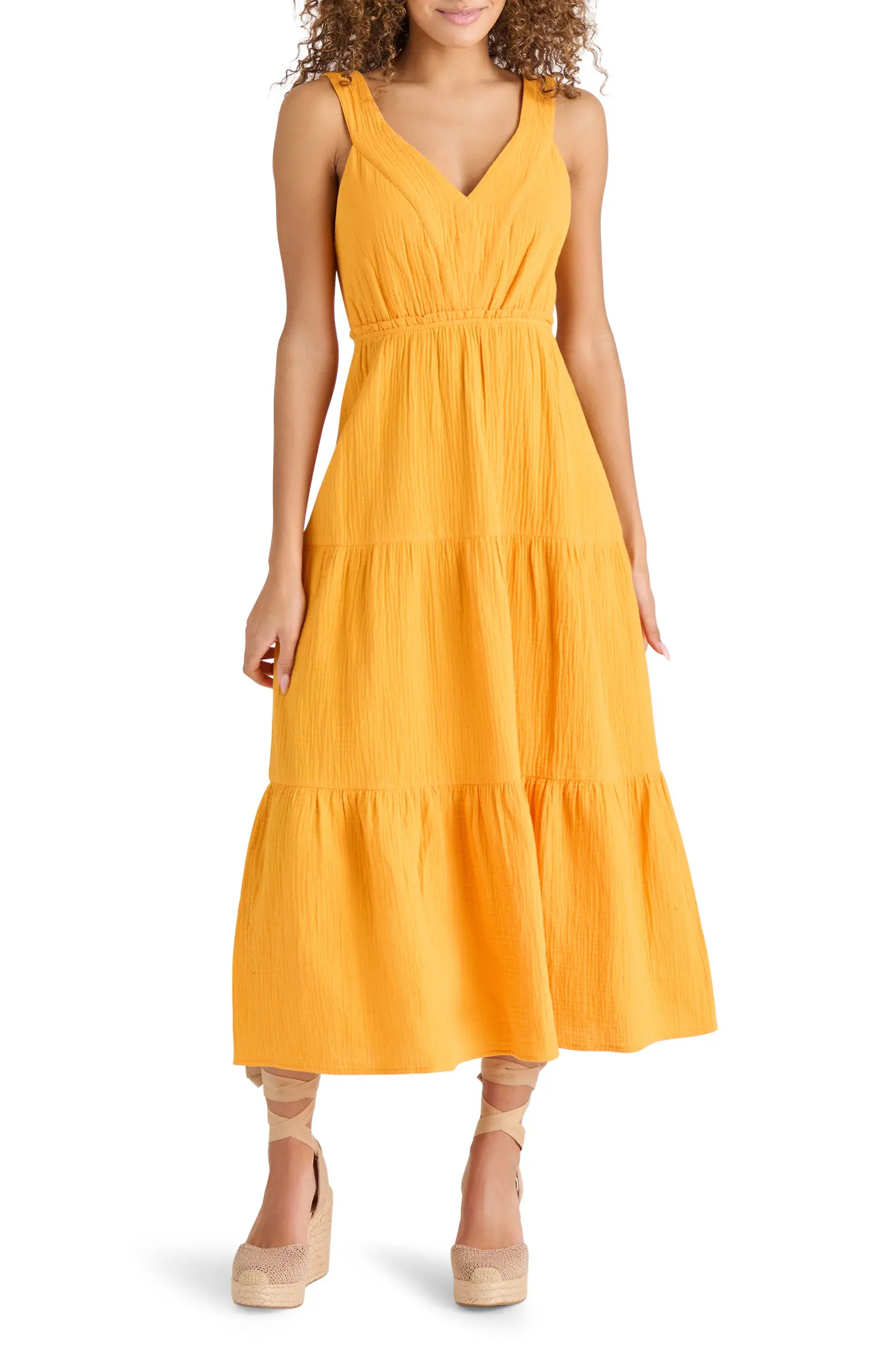 Amira Tiered Cotton Midi Dress | Nordstrom