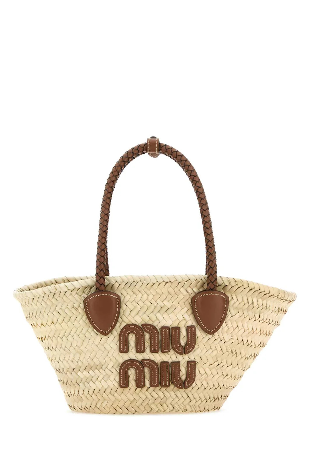 Miu Miu Open-Top Woven Tote Bag | Cettire Global