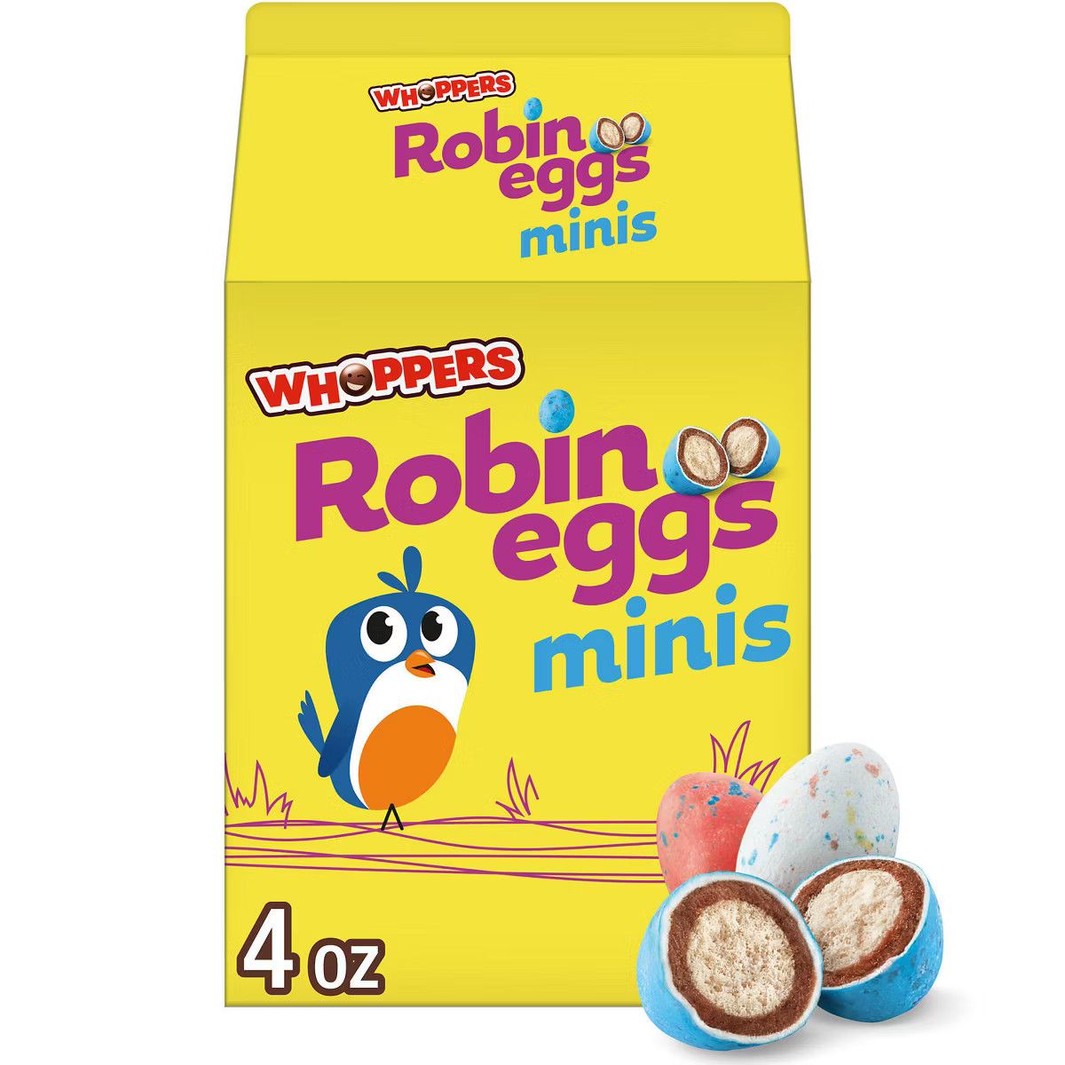 Whoppers Robin Eggs Minis Malted Milk Balls Easter Candy Carton - 4oz | Target