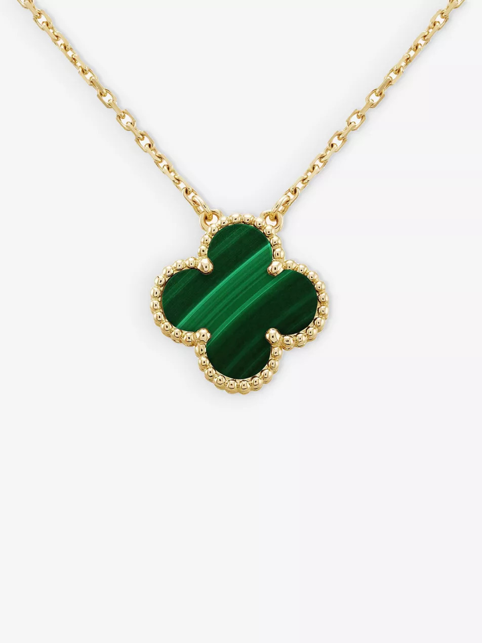 Vintage Alhambra gold and malachite pendant | Selfridges