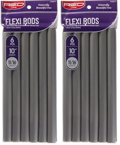 Red by Kiss Flexi Rods - Heatless Hair Curler for 90S Glamorous Bouncy Curls Beach Waves, No Slips, Sleep Styler (10" Length, 11/16" Diameter) (Pack of 2) | Amazon (US)