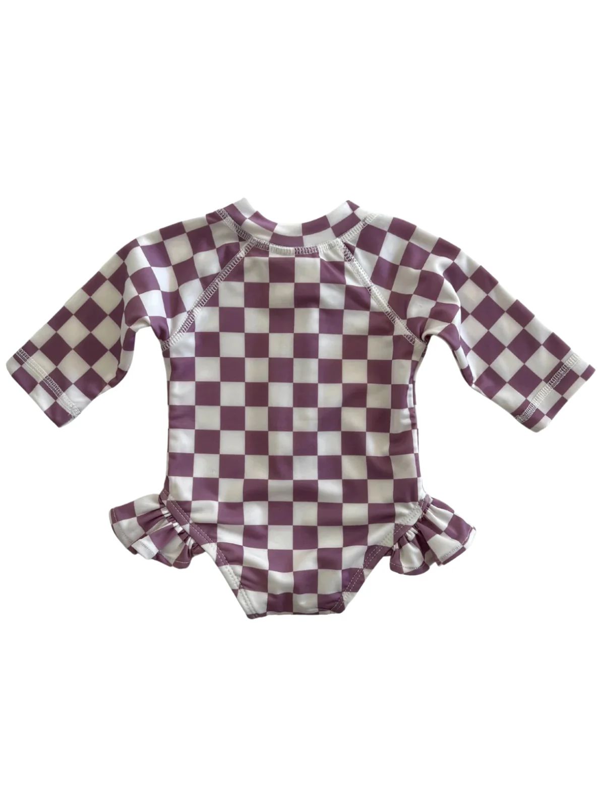 Berry Cheesecake Checkerboard / Skipper Rashguard Swimsuit / UPF 50+ | SpearmintLOVE