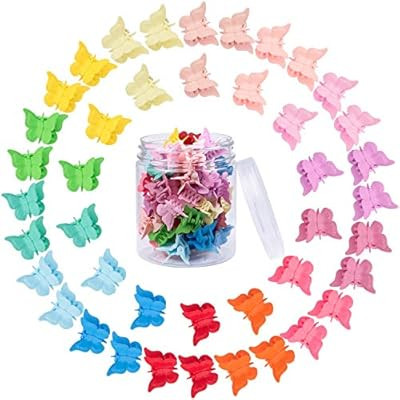 EAONE 50 Pieces Butterfly Hair Clips Mini Hair Claw Clip Jaw Clips for Girls Women with Box Packa... | Amazon (US)