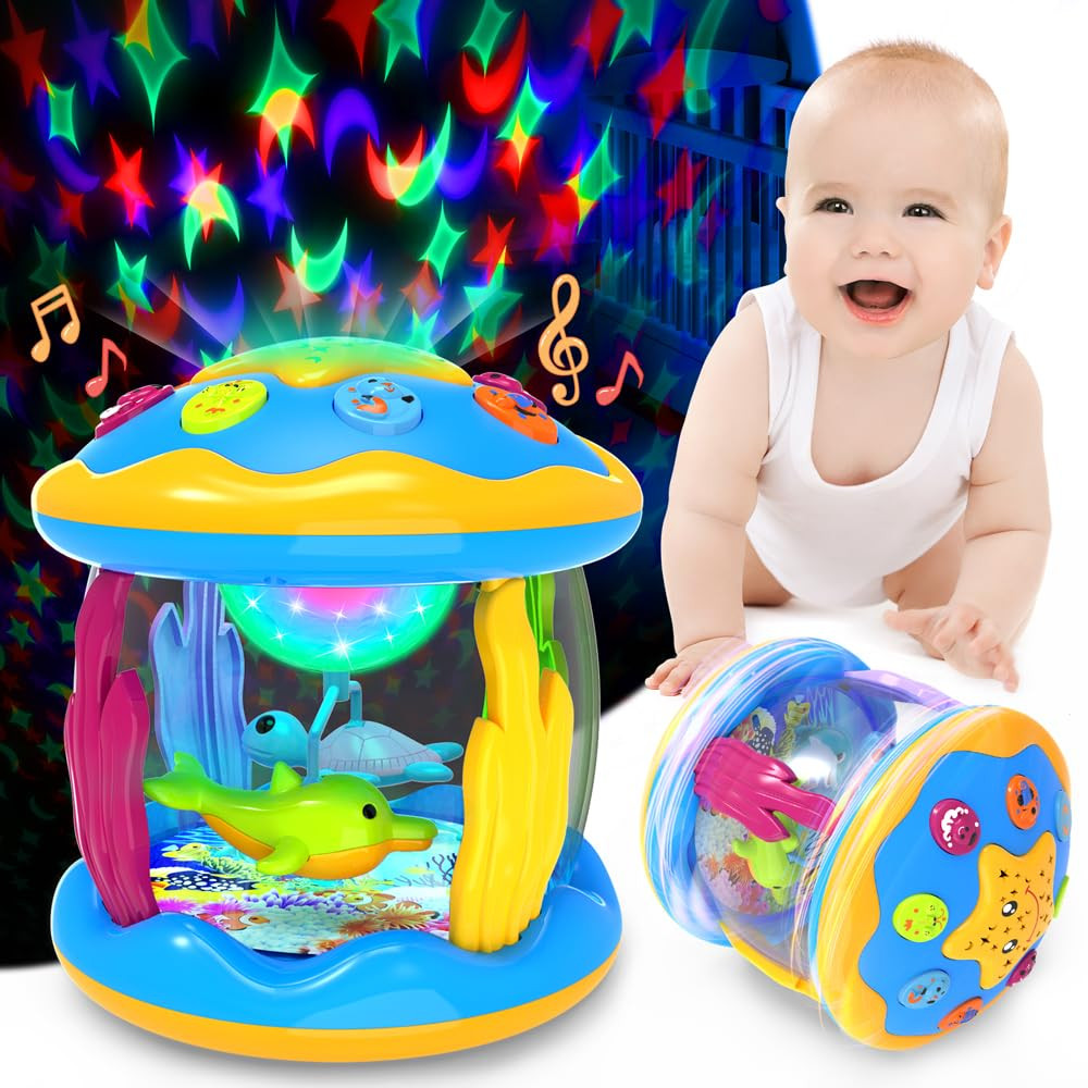 Baby Toys 6 to 12 Months - Musical Projector Rotating Light Up Toys, Tummy Time for Infant 12-18 ... | Amazon (US)