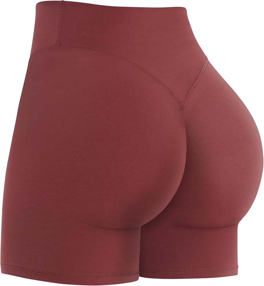 Sunzel Women's Invisible Butt Scrunch Shorts, High Waisted Biker Shorts, Gym Workout Yoga Running... | Amazon (US)