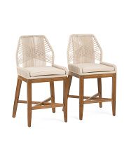 Set Of 2 43in Rope Cross Weave Counter Stools | Marshalls