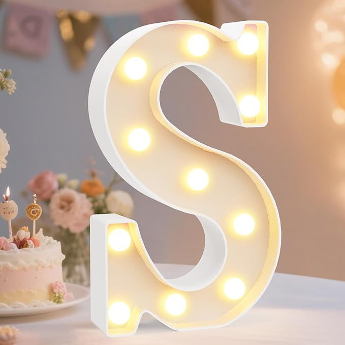 Amazon.com: Pooqla LED Marquee Letter Lights Sign, Light Up Alphabet Letter for Home Party Weddin... | Amazon (US)