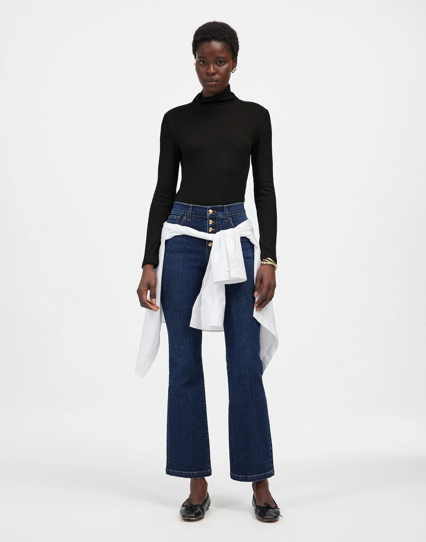 Ribbed Turtleneck Long-Sleeve Tee | Madewell | Madewell